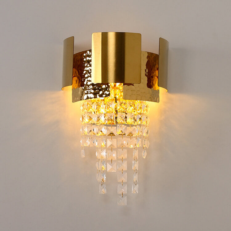 Modern Luxury Crystal Tassel Gold 2/3 Light Wall Sconce Lamp