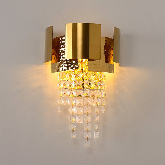 Modern Luxury Crystal Tassel Gold 2/3 Light Wall Sconce Lamp