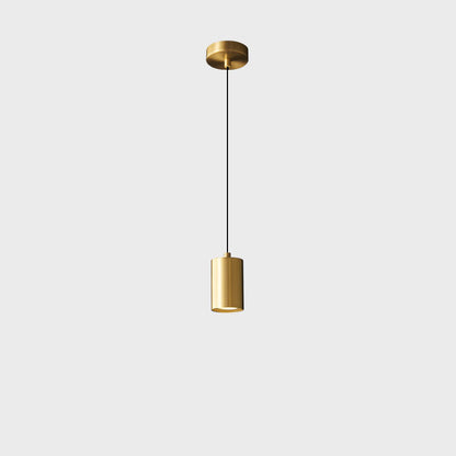 Nordic Minimalist Copper Column Mini 1-Light Pendant Light