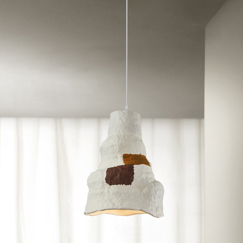Contemporary Nordic Polystyrene Pudding Moon 1-Light Pendant Light For Dining Room
