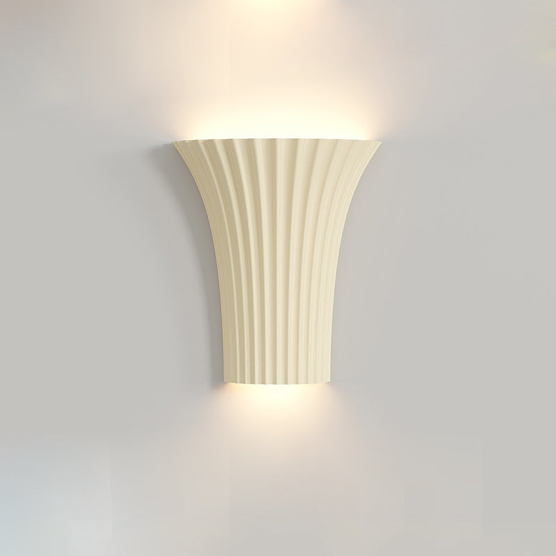 Modern Minimalist Half Cylinder Hardware Resin 1-Light Wall Sconce Lamp For Bedroom