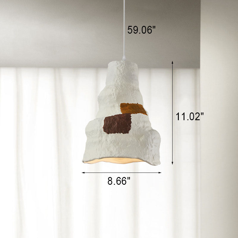 Japanese Wabi-sabi Pure White 1-Light Pendant Light