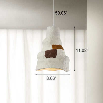 Japanese Wabi-sabi Pure White 1-Light Pendant Light
