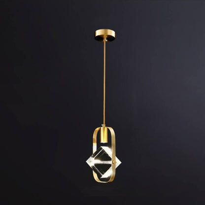 Modern Simplicity Crystal Square 1-Light Pendant Light For Bedroom