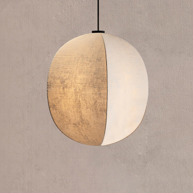 Traditional Japanese Zen Anti-silk Lantern Shape 1-Light Pendant Light For Living Room
