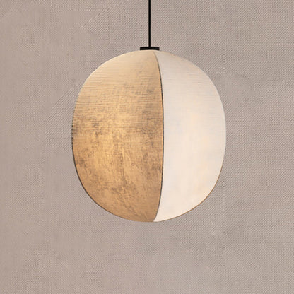 Traditional Japanese Zen Anti-silk Lantern Shape 1-Light Pendant Light For Living Room