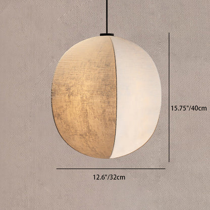 Traditional Japanese Zen Anti-silk Lantern Shape 1-Light Pendant Light For Living Room