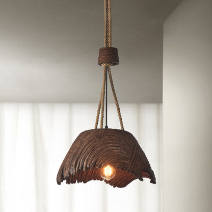 Traditional Vintage Round High Density Polystyrene 1-Light Chandelier For Living Room