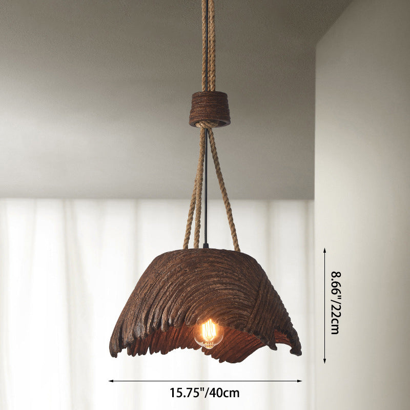 Traditional Vintage Round High Density Polystyrene 1-Light Chandelier For Living Room