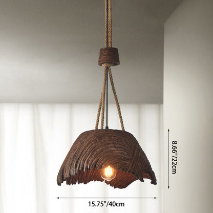Traditional Vintage Round High Density Polystyrene 1-Light Chandelier For Living Room