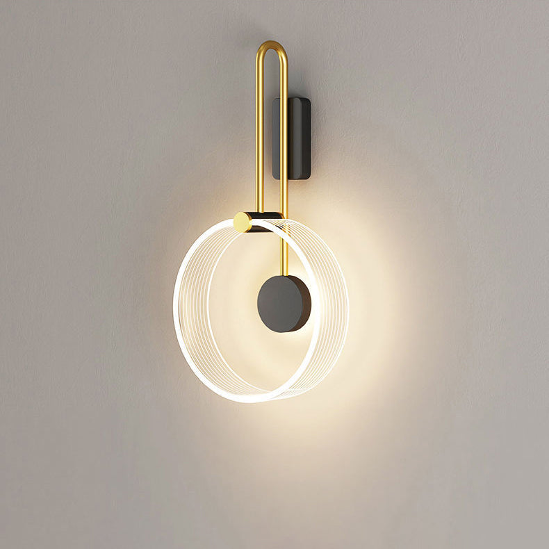 مصباح حائط LED دائري من الأكريليك بتصميم عصري بسيط بجانب السرير 
