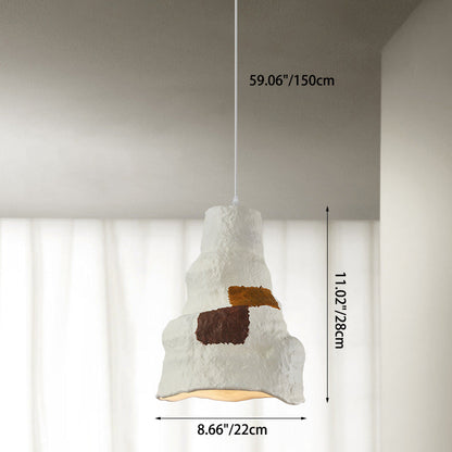 Contemporary Nordic Polystyrene Pudding Moon 1-Light Pendant Light For Dining Room