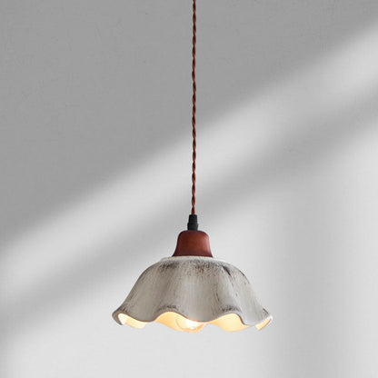 Modern Vintage Ceramic Solid Wood 1-Light Pendant Light