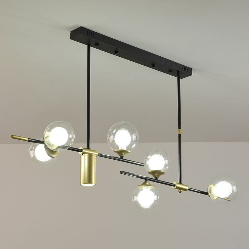 Modern Minimalist Round Ball Glass Iron LED Chandelier