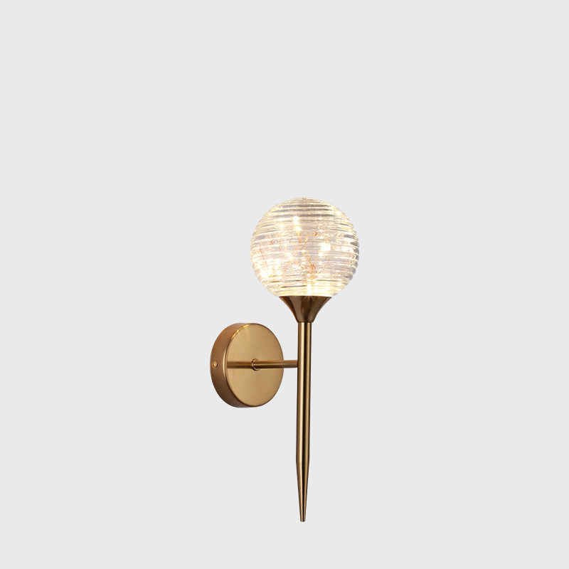 مصباح حائط LED بتصميم عصري بسيط مصنوع من قرن الغزال الدائري المصنوع من الحديد والزجاج لغرفة المعيشة