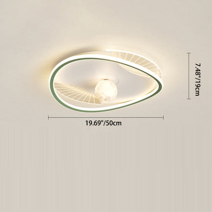 Modern Minimalist Circular Ring Iron Acrylic Aluminum LED Flush Mount Ceiling Light For Bedroom
