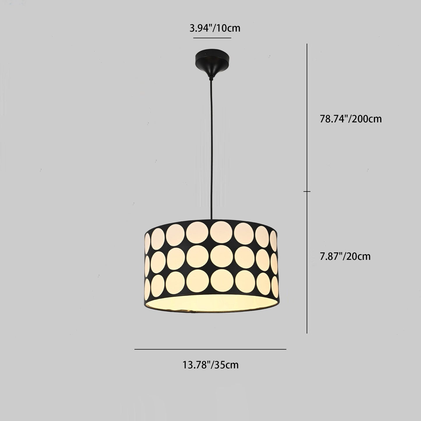 Contemporary Retro Drum Checkerboard Leather Lampshade 3-Light Pendant Light For Dining Room