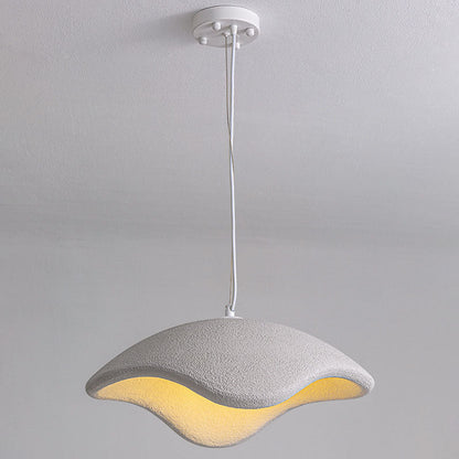 Modern Minimalist Creative Round Shell Cone Cream 1-Light Pendant Light