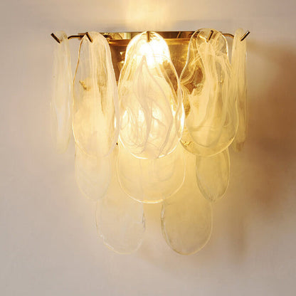 French Light Luxury Glass Shell Pearl 2-Light Wall Sconce Lamp
