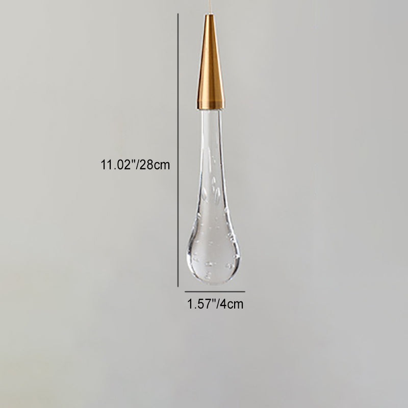 Modern Simplicity Iron Aluminum Crystal Drop Meteor Shower LED Pendant Light For Dining Room