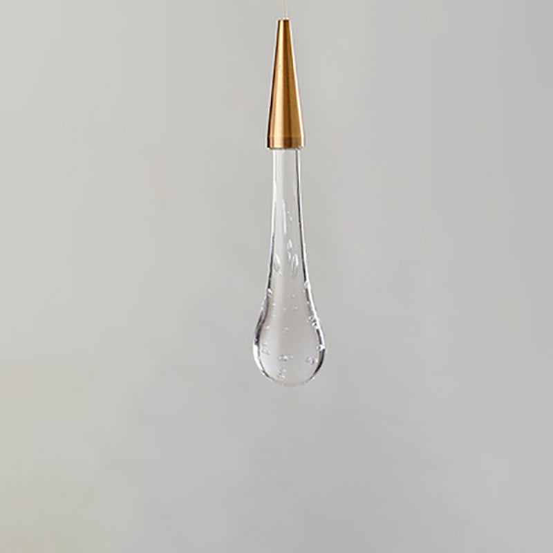 Modern Simplicity Iron Aluminum Crystal Drop Meteor Shower LED Pendant Light For Dining Room