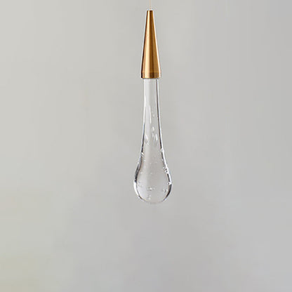 Modern Simplicity Iron Aluminum Crystal Drop Meteor Shower LED Pendant Light For Dining Room