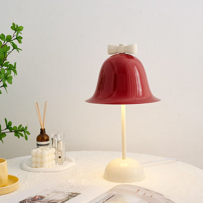 Modern Minimalist Cream Tone Bow Bell LED Table Lamp