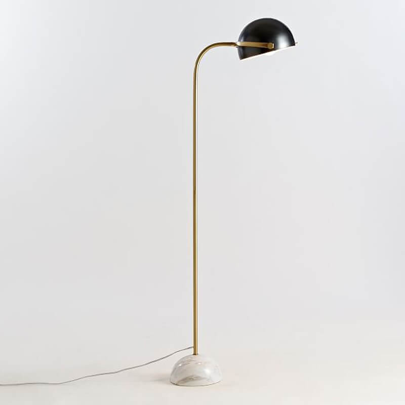 Modern Minimalist Spherical Metal Marble Adjustable Angle 1-Light Standing Floor Lamp