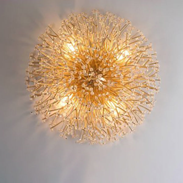 Modern Luxury Crystal Dandelion Aluminum 4-Light Wall Sconce Lamp