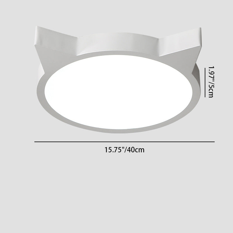 Nordic Macaron Cat Design LED Kids Flush Mount Ceiling Light