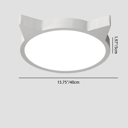 Nordic Macaron Cat Design LED Kids Flush Mount Ceiling Light
