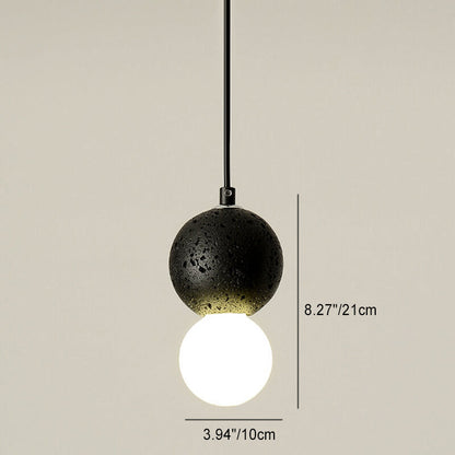 Contemporary Scandinavian Orb Terrazzo 1-Light Pendant Light For Bedroom