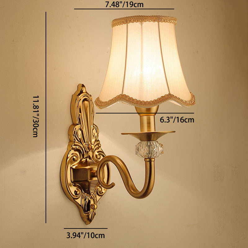 Modern Luxury Hardware Fabric 1/2-Light Wall Sconce Lamp For Living Room