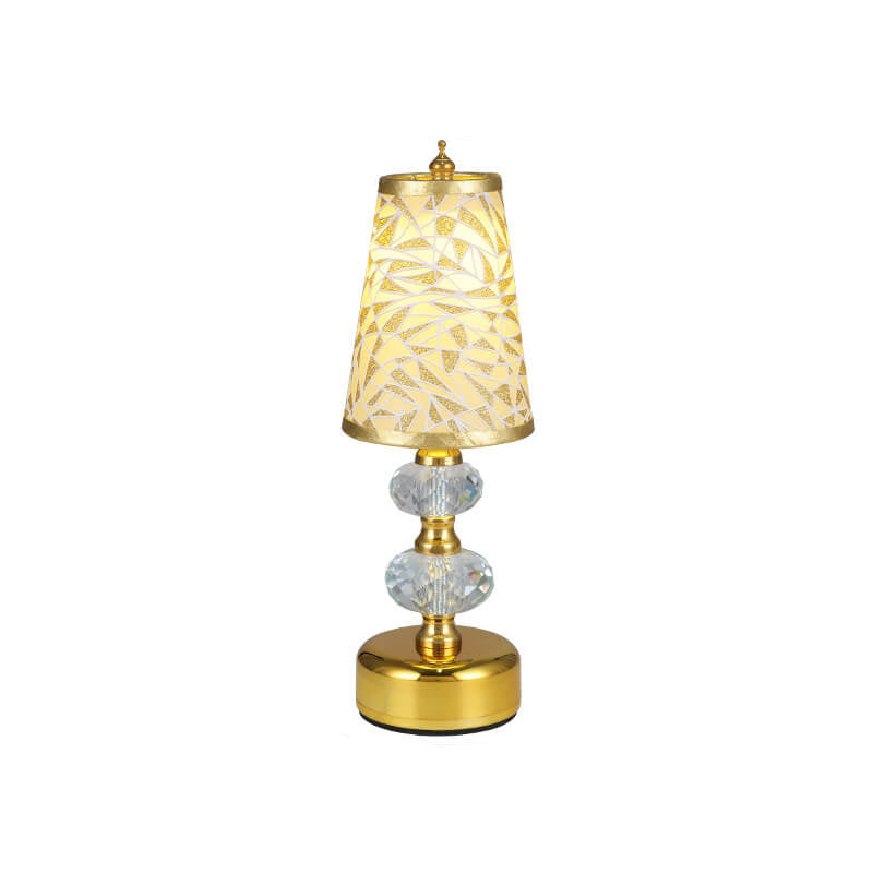 Retro Luxury Fabric Crystal Base LED Table Lamp