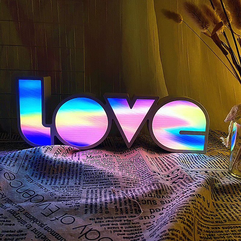 Modern Art Deco Waterproof PS LOVE Letter LED Table Lamp For Bedroom