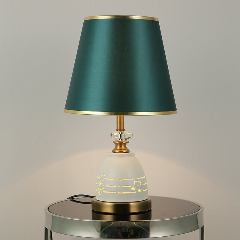 Modern Minimalist Solid Color Hardware Fabric 1-Light Table Lamp