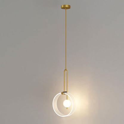 مصباح معلق LED طويل الخط بتصميم حلقة إبداعية فاخرة من Nordic Light 