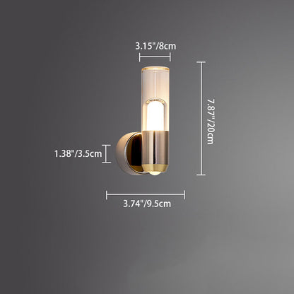 مصباح حائط LED أسطواني معاصر من الألومنيوم والحديد لغرفة النوم 