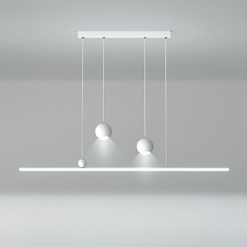 ثريا جزيرة LED مصنوعة من الحديد والألومنيوم والأكريليك بتصميم عصري بسيط لغرفة الطعام 