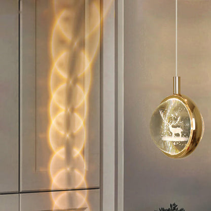 مصباح LED معلق متعدد الأنماط على شكل كرة بلورية ثلاثية الأبعاد إبداعي 