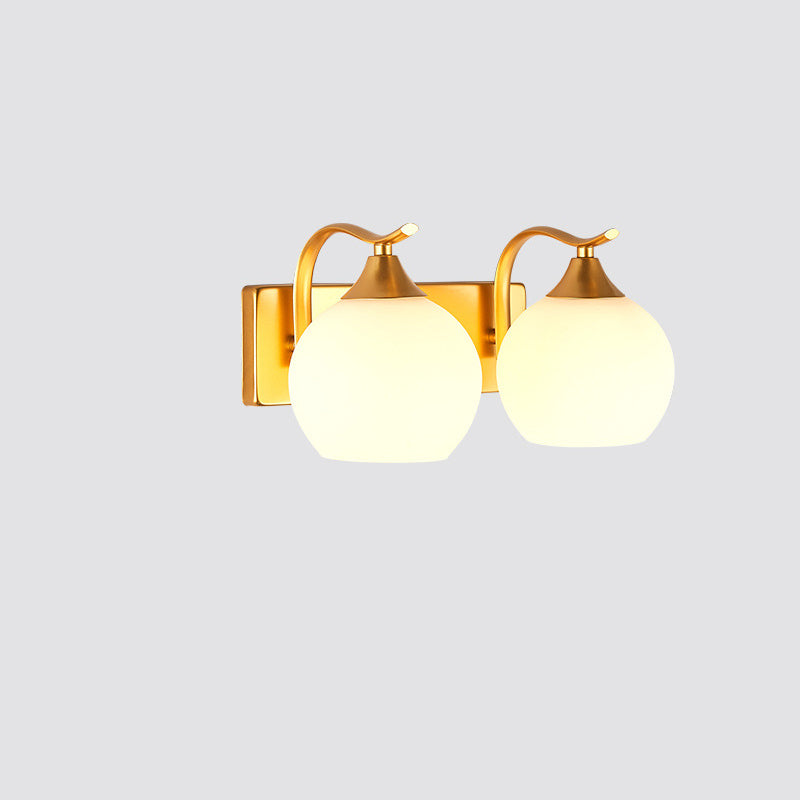 Modern Simplicity Iron Glass Ball 1/2 Light Wall Sconce Lamp For Bedside