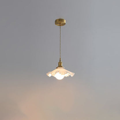 Contemporary Scandinavian Pod All Copper Glass 1-Light Pendant Light For Living Room