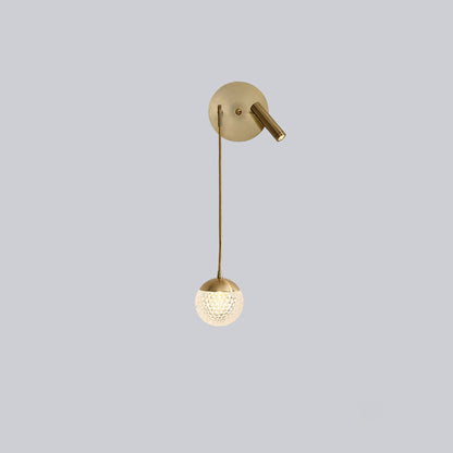 Contemporary Nordic Iron Acrylic Ball Pendant 1-Light LED Wall Sconce Lamp For Bedside