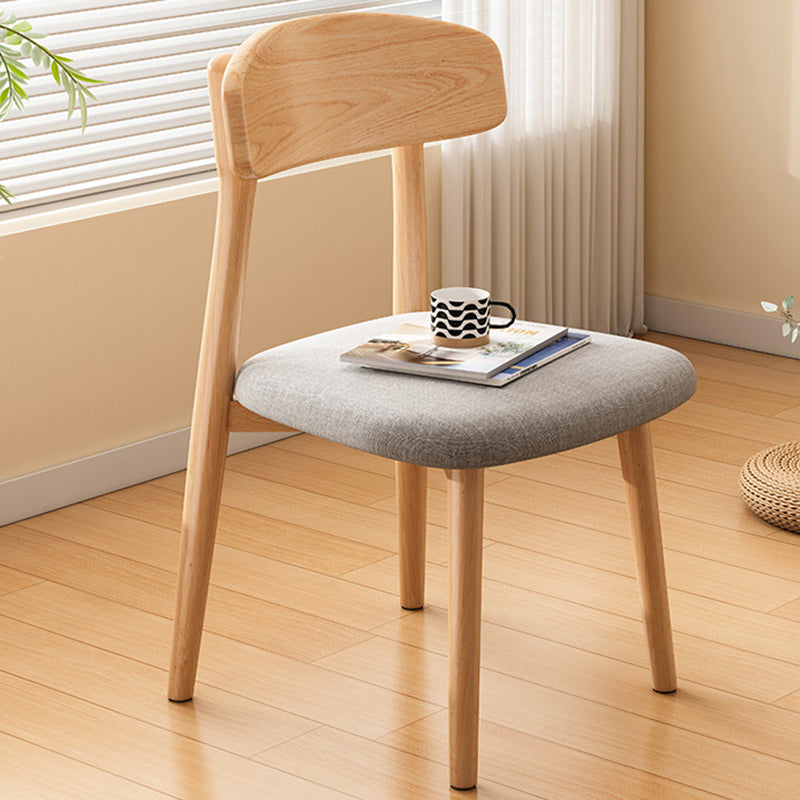 Modern Minimalist Square PU Leather Fabric Solid Wood Dining Chair Backrest For Dining Room