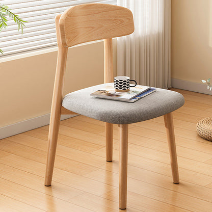 Modern Minimalist Square PU Leather Fabric Solid Wood Dining Chair Backrest For Dining Room