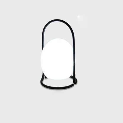 Contemporary Nordic Metal PE Ball Egg Cube Cylinder LED Hanging Rechargeable Table Lamp For Bedside