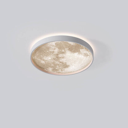 Nordic Creative Moon Round LED Flush Mount Ceiling Light
