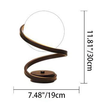 Modern Minimalist Curved Shape Ball Iron Acrylic LED Table Lamp