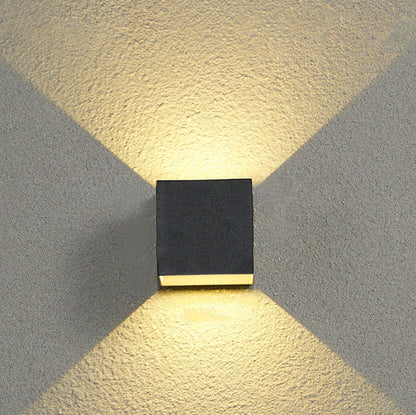Outdoor Minimalist Square Cube Aluminum Waterproof LED Wall Sconce Lamp