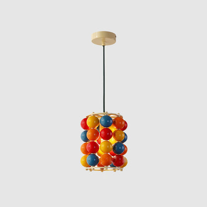 Contemporary Scandinavian Colorful Magic Bean Iron 1-Light Pendant Light For Living Room